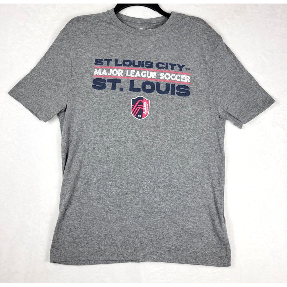 St.‎ Louis City SC MLS Short Sleeve Tee Shirt Gray Mens Medium Stretchy Soft EC